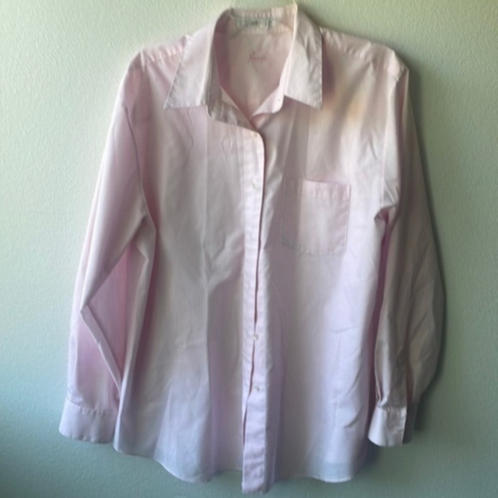 Foxcroft top button up pink size 18 wrinkle free Business Casual